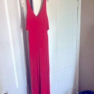 Allsaints red form fitting maxi dress